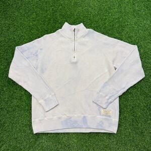 Vintage 00s Polo Jeans Co. 1/4 Zip Bleach Splash Sweater Mens XL